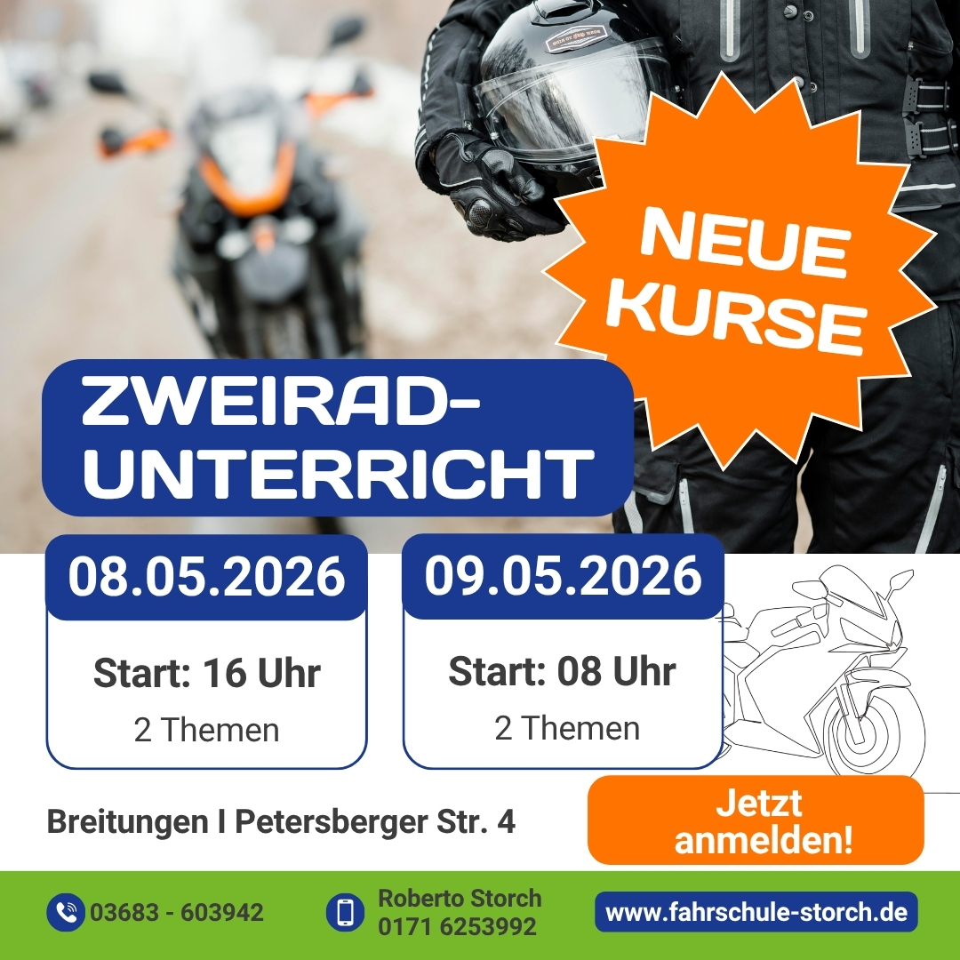 Teaserbild für den Zweiradunterricht im Mai