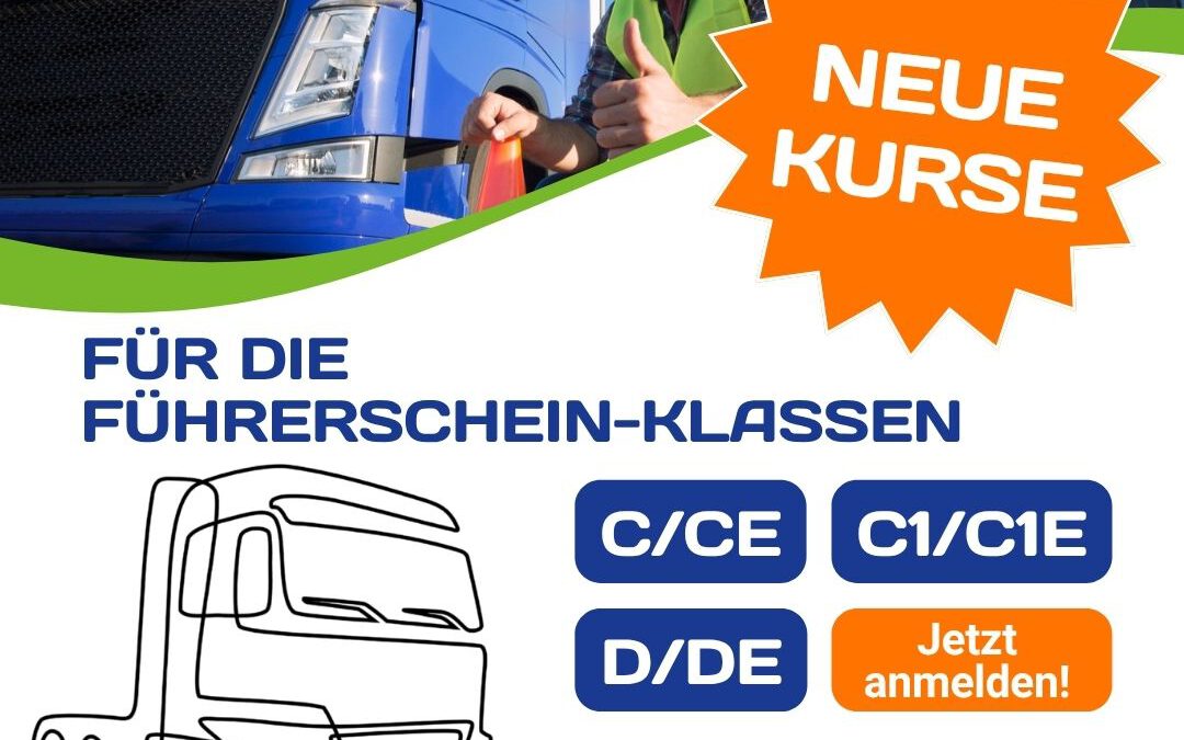 Neue Kurse für LKW- und Busführerschein ab 26.10.2026